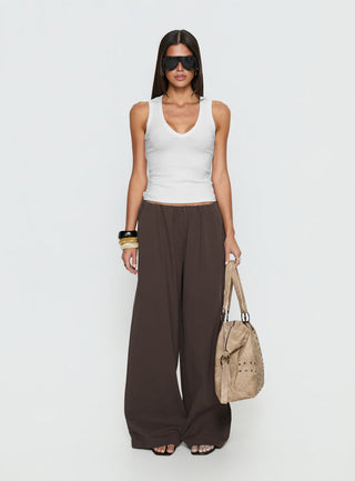 Lunea Concealed Waistband Pants Brown Tall