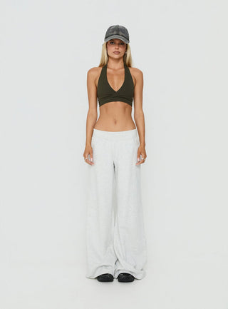 Lock In Active Halter Crop Top Olive