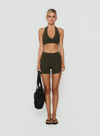 Final Form Active 4" Invisible Scrunch Shorts Olive