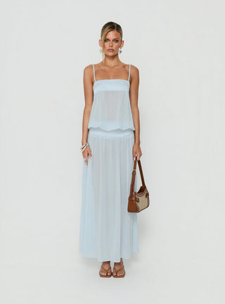Gracia Blouson Maxi Dress Blue