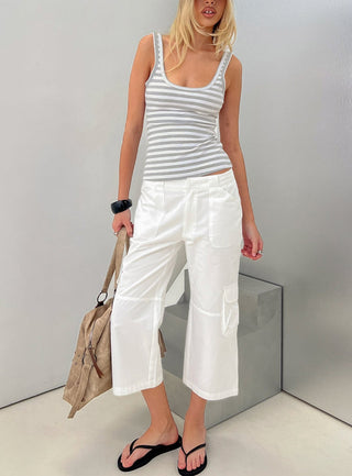 Indee Cropped Cargo Pants White