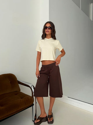 Nikko Longline Fleece Shorts Brown