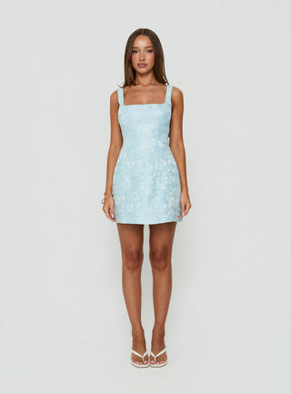 Asterie Bow Detail Mini Dress Blue