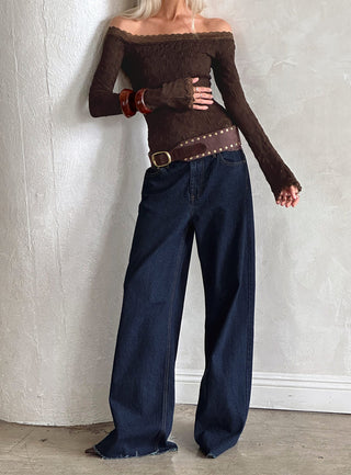 Darla Low Rise Straight Leg Jean Dark Blue Wash