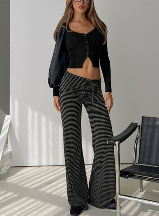 Alfreda Jersey Pants Grey  Black Stripe