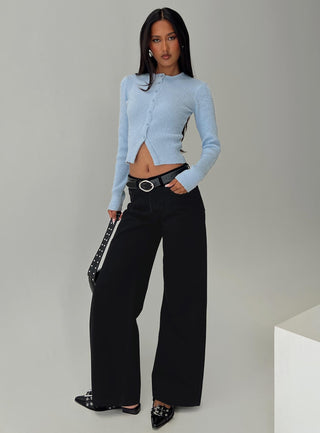 Suzu Long Sleeve Knit Top Blue