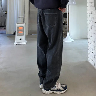 Wide denim pants