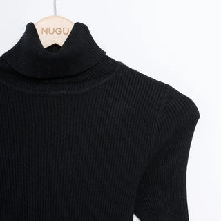 Ribbed turtleneck knit