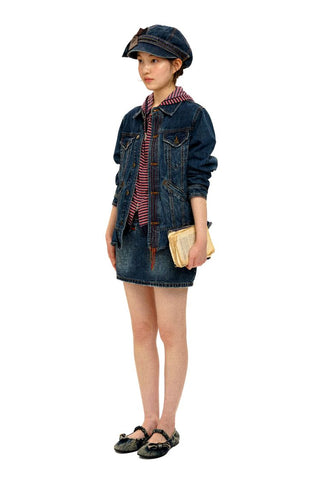[Moromoro2] Washed Denim Fringe  Collection