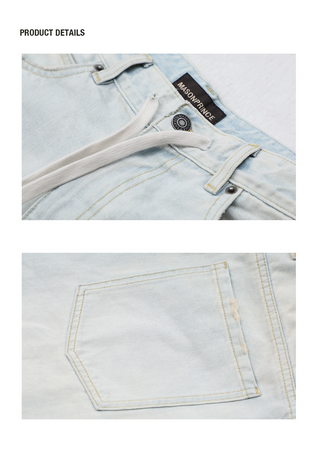 [MASONPRINCE] Drawstring Curved Denim Pants