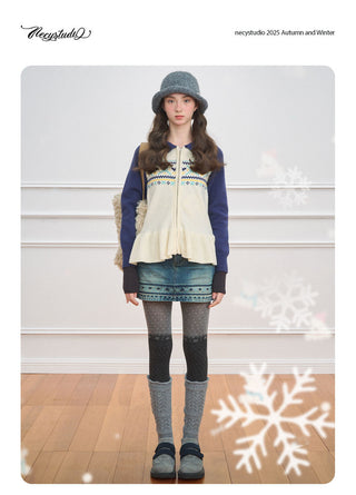 [NECY] North Fantasy Lace Hem Cardigan