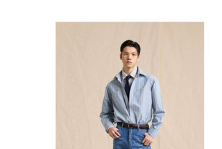 [CULTUM] Striped Pocket Work Shirt