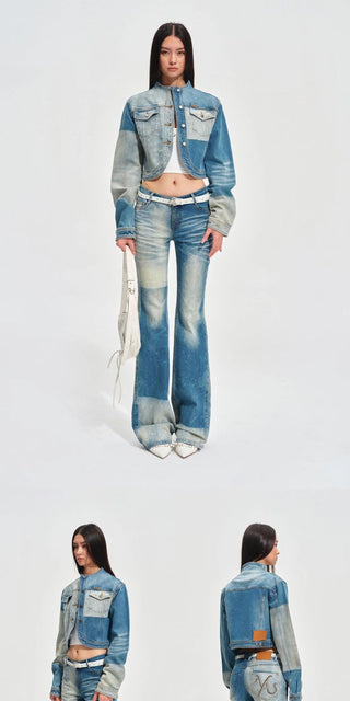 [NOTAWEAR] Equestrian Color Block Straight  Jeans