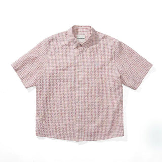 [Monterest] Seersucker Check Logo Embroidered Shirt