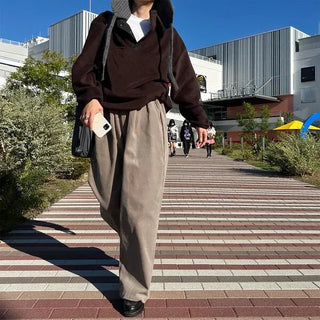 Corduroy Banded Wide Pants