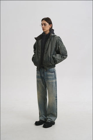 [MASONPRINCE] Sand-washed Boxy Workwear Padded Jacket
