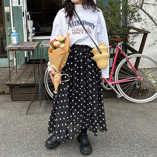 Polka dot long skirt