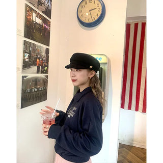 Collared embroidered sweatshirt