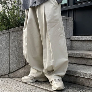 Pintuck Cotton Wide Pants