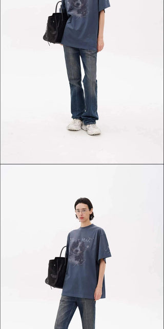 [MASONPRINCE] Bestman Dog Print Oversized Tee