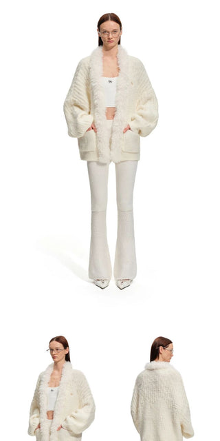 [NOTAWEAR] Wool Blend Ribbed Knit Flare  Pants