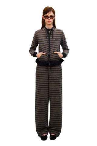 [Moromoro2] Tencel Linen Striped  Sweatshirt/Pants
