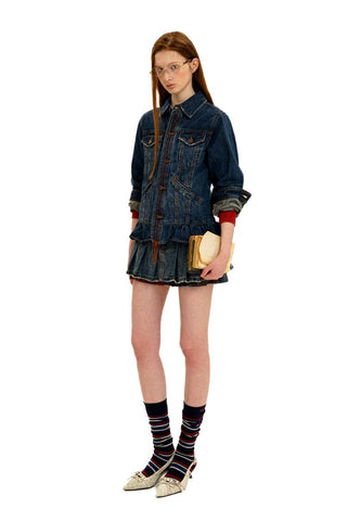 [Moromoro2] Washed Denim Fringe  Collection