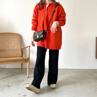 Button-up loose knit