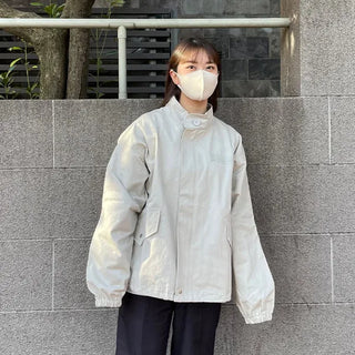 Oversized cropped military jacket