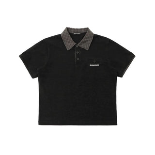 [MASONPRINCE] Check Collar Pique Cotton Polo