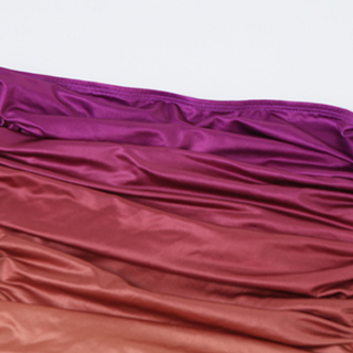 Ruched gradient irregular backless tube mini dress