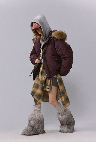 [Monterest] N2B Hooded Down Jacket with Fur Trim
