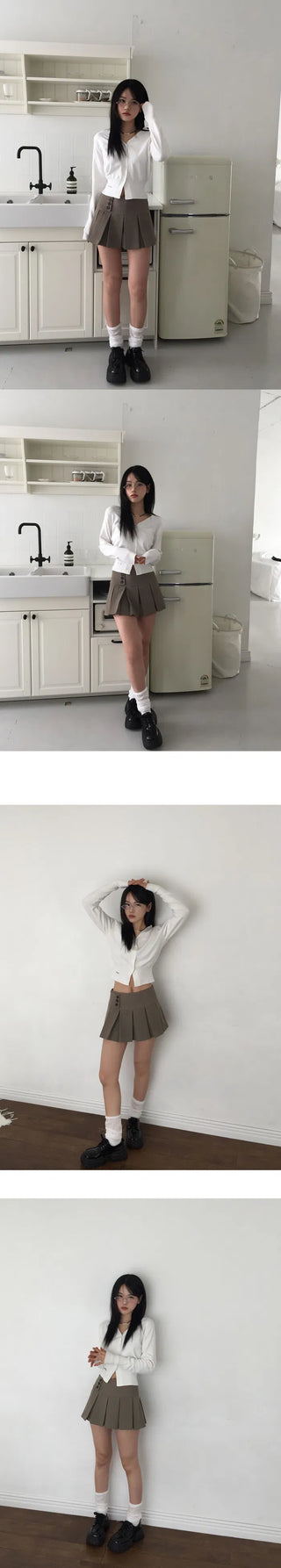 Pleated Mini Skirt Pants - 3 colors