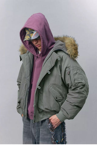 [Monterest] N2B Hooded Down Jacket with Fur Trim