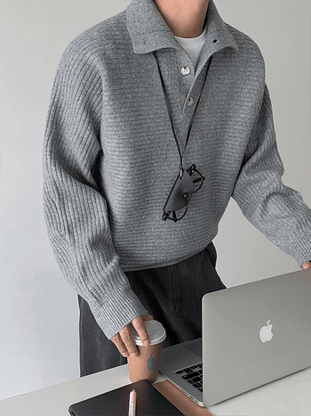 Carlin Double-Headed Collar Knit