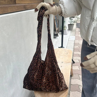 Leopard velvet bag