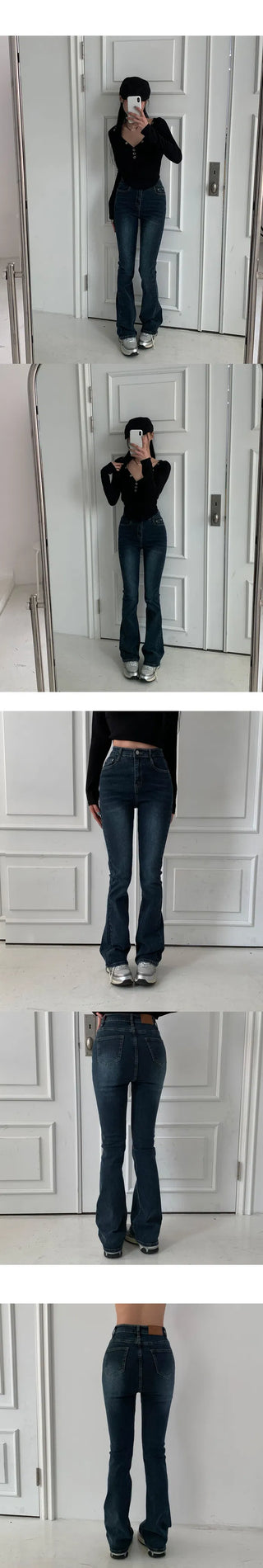 Spring planning 6-color daily Flared high-waist pt