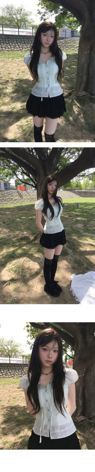 Simi Lace Frill Mini Skirt - 2 colors