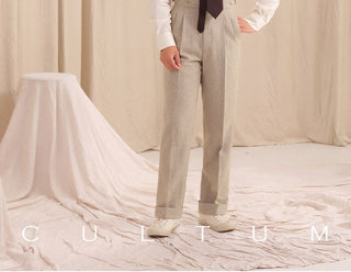[CULTUM] Neapolitan Double Pleat Wool Blend Trousers