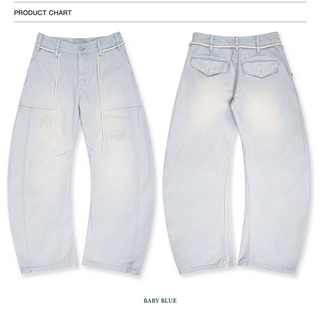[moromoro2] Distressed Saber-Cut Cotton  Pants