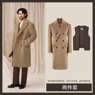 [CULTUM] 100% Wool Double-Breasted Polo Coat