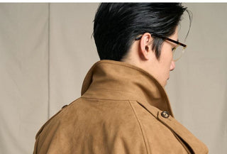 [CULTUM] Faux Suede Trench Coat