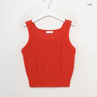 Linen Square Sleeveless Knit