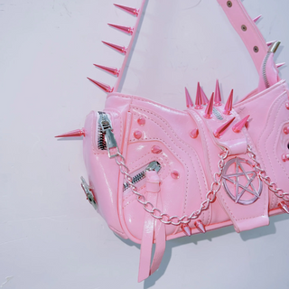 Rivet PU leather metal chain handbag  | Festival Outfits Women