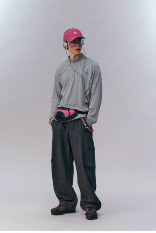 [Monterest] 3A Antibacterial Grid Fleece Half-Zip Tee