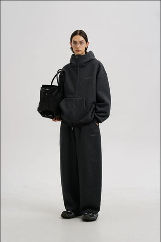 [MASONPRINCE] Air Layer Stand Collar Hoodie Set