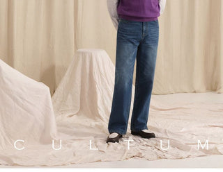 [CULTUM] Vintage Washed Straight Leg Jeans
