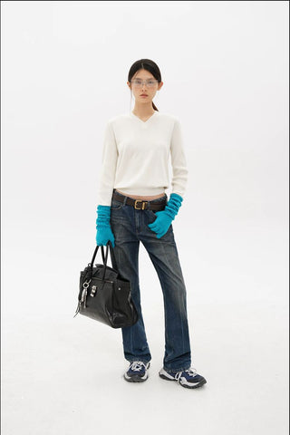 [MASONPRINCE] Wool Blend V-Neck Knit Sweater
