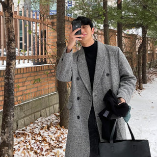 Herringbone Wool Double Coat (3 colors)