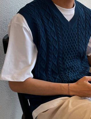 Linen Cable Vest (5 colors)